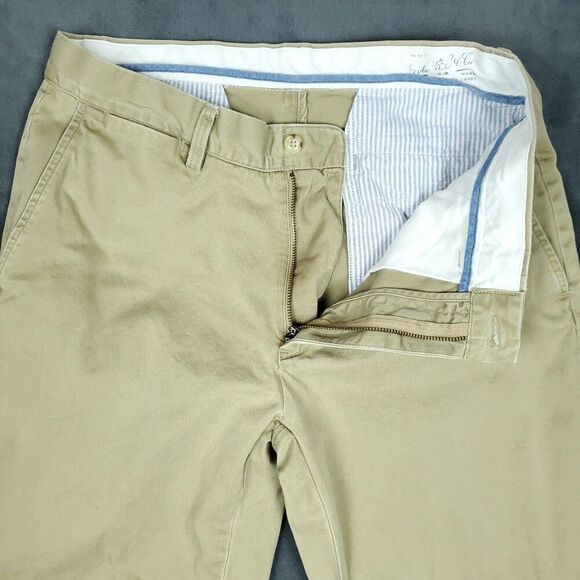Polo Ralph Lauren Pants Mens 32x28 Classic Fit Chino Flat Front Beige Khaki - Picture 5 of 16